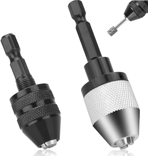 Keyless Drill Chuck Bit 2Pcs 0.3-6.5mm and 0.3-3.6mm Quick Change Converter Extension Screwdriver Adapter for Dremel 4486 Part Rotary Tools