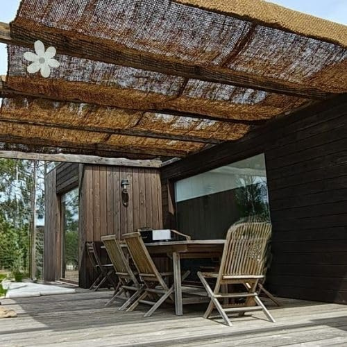 World PLANTIL Toldo sombreo Fibra de Coco/Vela/Tela de sombro/Malla de sombreo/Jardin/Patio/terrasa /100% Naturales y ecológicas/ 60% de Sombra (Rectangular 4x3m SIN Anclajes)