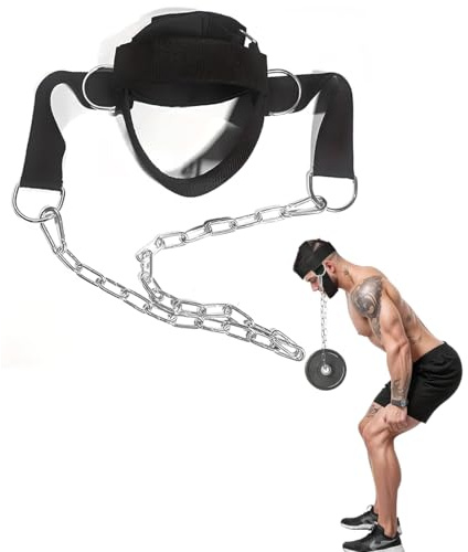 Arnés Ajustable Buceo Cuello Constructor Con Punto de Lanzamiento De Levantamiento De Pesas Cadena Arnés Para Entrenador De Nuca, Talla Única