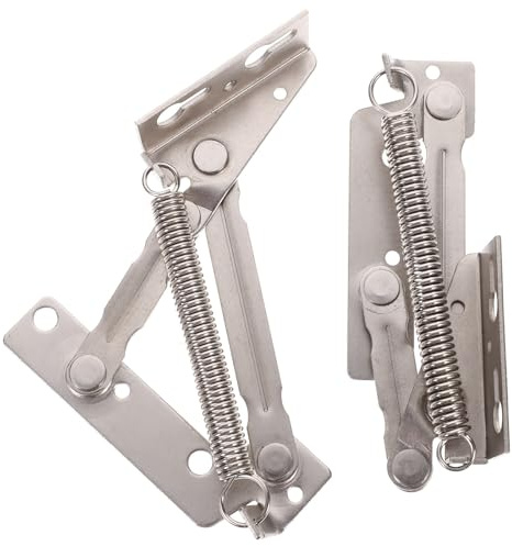 Kichvoe Spring Loaded Lift up Hinges for Wooden Box and Folding Sofa, 85-Degree Symmetrical Cabinet Door Spring Support, Small Size, 1 Pair