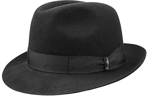 Borsalino Sombrero Fieltro Pelo Georgio by fedorasombrero Bogart (58 cm - Negro)