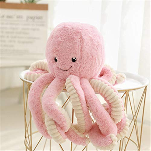 Nicole Knupfer Poupée créative en peluche pieuvre, doudou pour dormir bébé (rose, 18 cm)