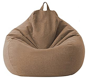 Faderr Housse de Pouf Sans Rembourrage - Protection de Canapé pour Adultes et Enfants (Marron, 80 x 90 cm)