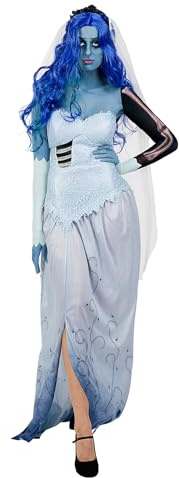 Funidelia | maskeraddräkt Corpse Bride för dam Halloween, Skräck, Corpse Bride, Halloween brud - Maskeraddräkt för vuxen och roliga tillbehör för fester, karneval och Halloween - Vit