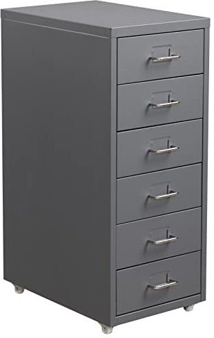 HollyHOME 6-Drawer Mobile File Cabinet Office Filing Cabinets Under Desk