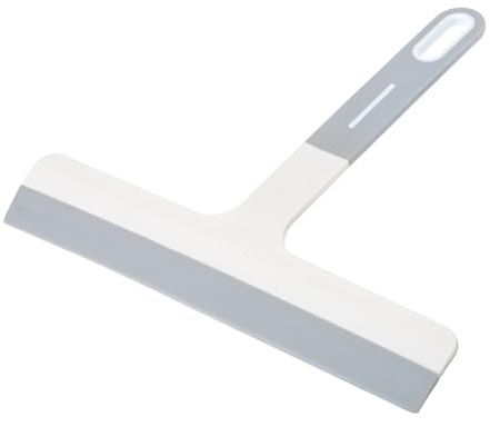 Vigar - Raschietto per pulire i vetri - Modello Basic - 23,5 x 1,5 x 20 cm - Raschietto ideale per finestre, pareti e lune - Manico in gomma e gancio - Grigio