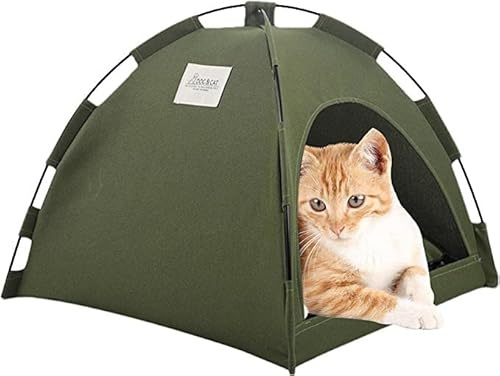 TIIFFY Tenda for Animali Domestici Box for Esterni Tenda Interna for Gattino Gatto Piccolo Cane Cucciolo Tende for canile Gatti Nido Casa Giocattolo, Gabbia for Gatti (Color : Green, Size : L)