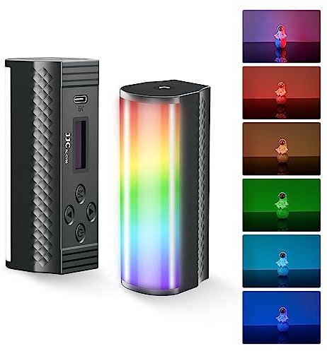 JJC Magnetic Handheld RGB Light Wand, Full Color Photography LED Video Tube Light w 2000mAh Rechargeable CRI95+ 2500K-8500K Dimmable 20 Effects, Portable Cylindrical Camera Vlogging Lighting Stick
