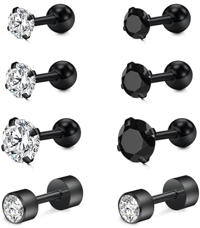 Mayhoop 4-12 Pezzi 16G Piercing Helix Trago Cartilagine Acciaio Chirurgico Argento Oro Rosa Fiore Opale Elica Orecchio Orecchini Piercing