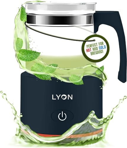 Hervidor eléctrico con infusor de té matcha y máquina de espuma, máquina de té matcha, cafetera de té de un solo toque, cafetera de té helado, hervidor de vidrio para té helado perfecto, la mejor