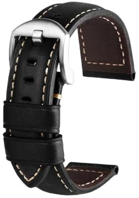 SpaRcz 22-26mm Uhrenarmband aus echtem Leder, Rindsleder mit Nadelschnalle, Uhrenzubehör, Farbe 3, 24mm