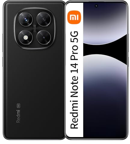 XIAOMI Redmi Note 14 Pro 5G EU 12GB RAM + 256GB ROM Smartphone Cellulare Telefono Cellulare 6,67 pollici 120Hz 200MP 5110mAh Batteria 45W, nero (con caricabatteria)