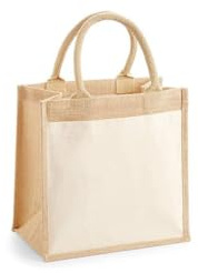 minimutz Bolsa de yute grande, 30 x 30 cm, bolsa de yute, sin estampado, bolsa de yute para manualidades, trazado, pintar, beige, M (30x30x19 cm)