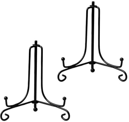 Yuannee Espositore Di Ferro,2 PCS 6 Pollici Ferro Supporto Cavalletto Decorativo Portafoto Regolabile e Pieghevole Supporto Piatti Esposizione per Cornici Libri di Cucina Piatti Decorativi