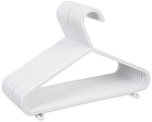 LIVIVO Set of Plastic Children’s Hangers Set for Kids, Toddlers and Nursery Storage with Strap Hooks - Pack of 40 - White