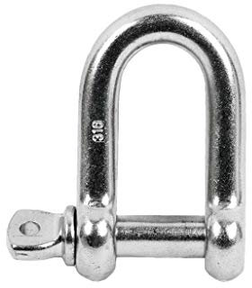 DOJA INDUSTRIAL | Grilletes de Acero Galvanizado M8 | PACK: 5 | GRILLETE de acero RECTOS para colgar saco de boxeo cables de acero cadena de acero | Grilletes 4x4 en D para cargas pesadas transporte