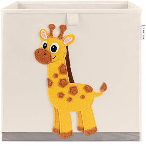 CLCROBD Foldable Animal Cube Storage Bins Fabric Toy Box/Chest/Organizer for Kids Nursery, 13 inch (Elegant Giraffe)