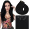 Vivien Schwarz Echthaar Clip in Extensions Schwarz Invisible Clip Extensions Echthaar Tiefschwarz 20 Zoll 7Pcs 120g