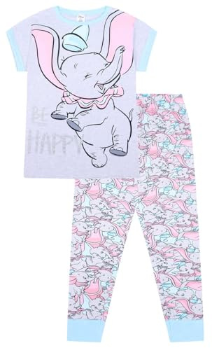 Disney Dumbo Be Happy Ladies Long Cotton Pyjamas (16-18) Blue