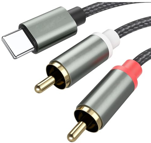 Lightning rca cables, iPhone to Phono Adapter cable Red and White Stereo Audio Lead Y Splitter Compatible with iPhone i-Pad i-Pod for amplifier hifi, dj speakers, stereo amplifier, car amplifier