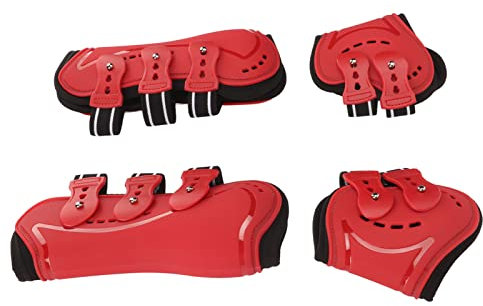 Pferde-Hinterbein-Gamaschen, rutschfest Verhindert Hitzestau Fetlock-Gamaschen Rot für Pferdezubehör (M)