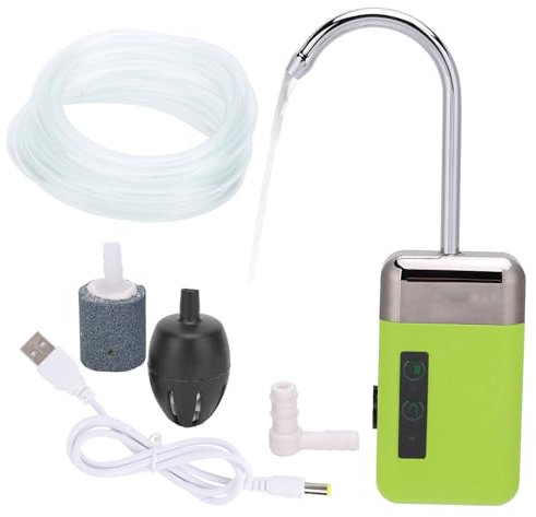 Sauerstoffpumpe, USB Lade 3 Modi ABS Aquarium Luftpumpe Dreifache Filtration Sauerstoffpumpe Smart Sensor Pumpen von Wasser LED-Licht Angeln Händewaschen Angeln Zubehör mit 240cm/94,5 Zoll Schlauch