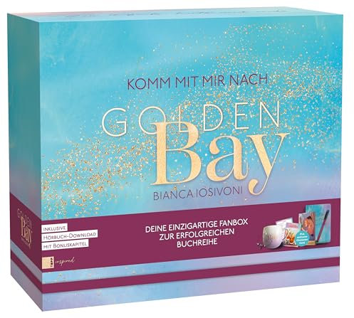 Golden Bay Fanbox: Geschenkbox mit Hörbuch, Bonuskapitel, exklusiver Character Card, Kartenhalter, Tasse, Notizbuch, Armband uvm.