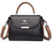 Edle Schultertasche aus Leder für Damen – Crossbody-Tasche, Schwarz