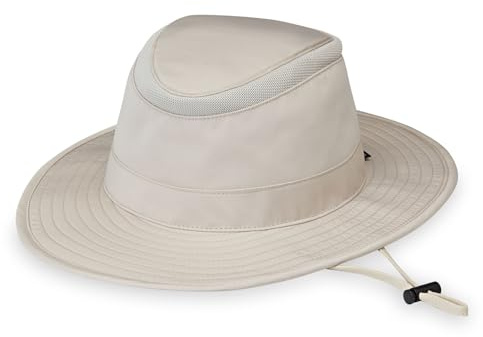 Wallaroo Hat Company Men’s Summit Sun Hat (Stone, Medium/Large) – UPF 50+, Wide Brim, Packable Design, Chin Strap and Adjustable Size – Sun-Smart Functional Hat for Outdoor Adventures and Travel