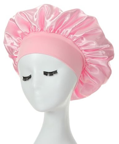 iLamvie Bonnet Satin Cheveux Nuit,Bonnet De Nuit Satin, Bonnet Soie Cheveux Nuit Bonnet Cheveux Nuit Pour Femmes Cheveux Longs Cheveux Bouclés(Couleur rose)
