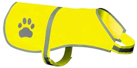 Reflective Chog Mabet - Veste de Chiens Fluorescente à Haute visibilité Jaune, Gilet de sécurité à Haute visibilité au néon pour Chiens, Marche en Plein air, Course et Protection