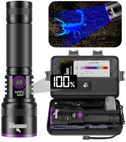 Shadowhawk 365nm UV Torch, 30W Black Light 4-Core with Filter Lens