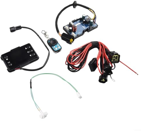 LatoYard Placa base de control de monitor LCD de 12 V/24 V con control remoto y arnés de cables para calentador de estacionamiento de 2 kW, 3 kW, 5 kW, 8 kW