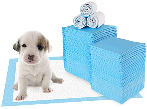 RCruning-EU 100 PACK Puppy Training Pads for Dog Pet Pee Absorbent Toilet Pee Wee Mat Anti Slip Leakproof (100 PACK-45 * 33CM)