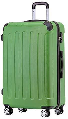 BEIBYE Hartschalen-Koffer Trolley Rollkoffer Reisekoffer Handgepäck 4 Rollen (M-L-XL-Set) (Olive, L)