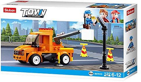 Sluban SL07169, Korbkranwagen (122 Teile) [M38-B0781D], Spielset , Klemmbausteine, City, mit Spielfigur, Stadtleben