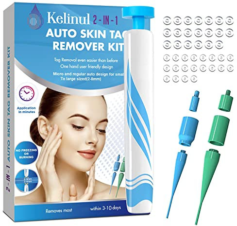 KELINUL Hautmarken Entferner stielwarzen warzenentferner: 48 Mikro- und regulären Hautmarkenbändern, leicht und schmerzlos zu entfernen große Hautetiketten zu Hause (2-8 mm)