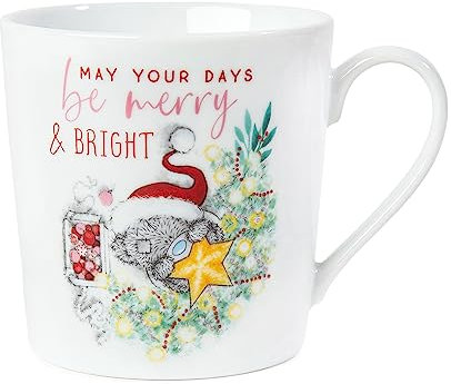 Me to You Tatty Teddy Christmas Mug in a Gift Box - Official Collection, Blue,grey