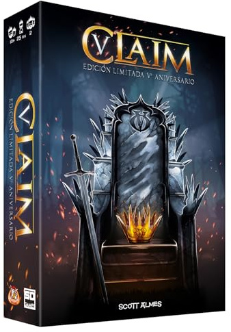Claim V Aniversario - Juego de Cartas, de Estrategia y de Habilidad, Edición Limitada de Coleccionista, 2 a 4 Jugadores Mayores de 10 Años
