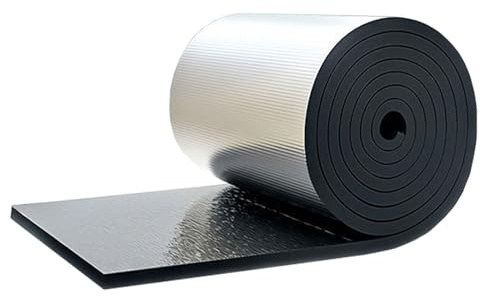 Reflective Foam Foil Insulation Aluminium Film 5mm Thick Soundproof Vapour Barrier Self-Adhesive Heat Preservation Radiator Insulation Foil Reflector Roll, for Home, Van, Garage Door, Shed (Size : 1m
