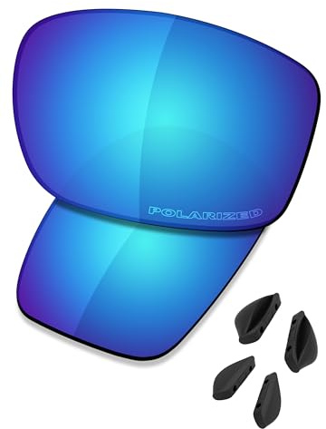 SAUCER Lentes y almohadillas nasales de repuesto premium para gafas de sol Oakley Holston OO9334 de alta defensa, azul glaciar polarizado