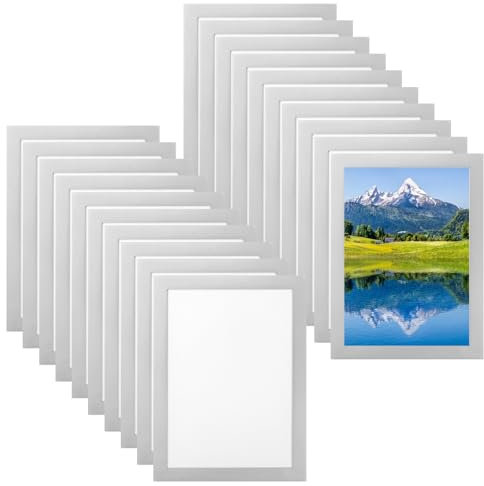 Magnets Bilderrahmen A5,20 Stück Magnetrahmen A5 Magnet Bilderrahmen, Selbstklebend Magnet Magnetrahmen mit Magnetverschluss,Magnetische Bilderrahmens A5 Info-Rahmen für Informationsrahmen-18x24cm