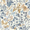 Rasch Tapeten 868500 - Vliestapete mit unterschiedlichen Blumen, Zweigen und Blättern in Gelb, Blau und Weiß aus der Kollektion Symphony - 10,05 m x 0,53 m (LxB)