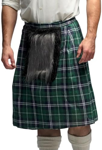 Boland – skotsk kjol för vuxna, kilt för karnevaldräkter, temafest, halloween eller karneval, skotsk dräkt