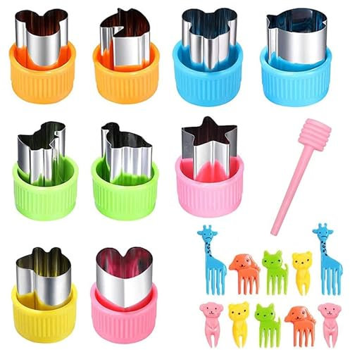 Sandwich Cutters for Kids, 20PCS Sandwich Bread Cutters Set for Kids, Stainless Steel Fruit Shape Cutter, Vegetable Cutters for Kids Set Sandwich Mold Gift for Boys Girls