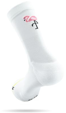 ROLLO SOCKS Run 2.0 - Flamingo, Laufsocken mit gezielter Kompression, Running, Sprunggelenk stützend, Bandage Fußgelenk, Sportsocken, Größe S (36-39)