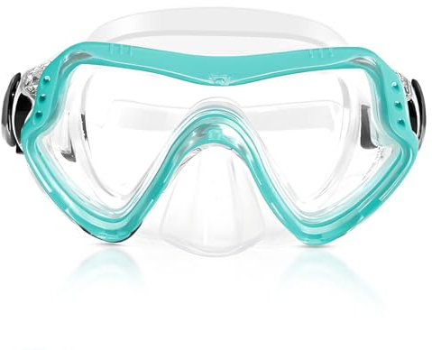 Taucherbrille für Kinder 6-16 Jahre, 180° Panorama HD Anti-Nebel Schwimmbrille für Jungen Mädchen, Schnorchelmaske mit Nase - Anti-Leck für Tauchen, Schnorcheln und Schwimmen