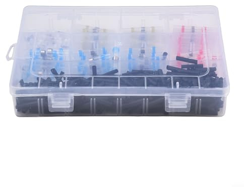 Juego de 400 conectores de alambre termorretráctiles con manguito de sellado de soldadura, impermeable, con tubo de poliolefina para aplicaciones eléctricas automotrices marinas