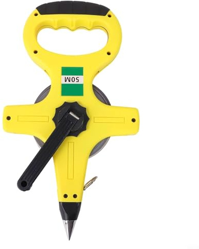 Mètre ruban en fibre de verre de 10 à 100 m, règle métrique double face pour la construction et l'arpentage, design circulaire durable avec prise en main ergonomique, options rouge/jaune (rouge-30 m)