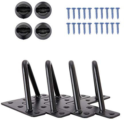 Signstek 6 Inch (3/8 Diameter) Heavy Duty Hairpin Furniture Legs, Metal Home DIY Projects for TV Stand, Sofa, Cabinet, etc with Rubber Floor Protectors Black Set of 4